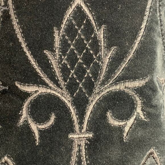 FAVOURBROOK Size 42 Black Gold Embroidery Velvet Button Up Vest - Picture 2 of 9